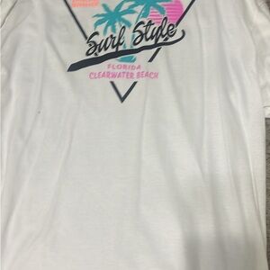 White Surf Style Graphic Tee
